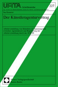 Abbildung von: Der Künstleragenturvertrag - Nomos