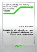 Cover: Analyse der wirtschaftlichen Lage des Konzerns im Rahmen der Konzernabschlu&szlig;pr&uuml;fung - utzverlag GmbH
