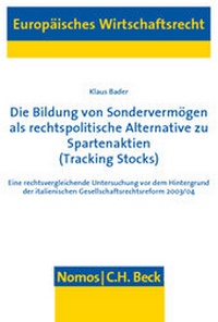 Abbildung von: Die Bildung von Sondervermögen als rechtspolitische Alternative zu Spartenaktien (Tracking Stocks) - Nomos