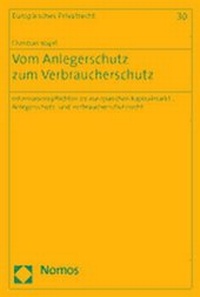 Abbildung von: Vom Anlegerschutz zum Verbraucherschutz - Nomos