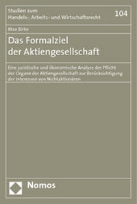 Abbildung von: Das Formalziel der Aktiengesellschaft - Nomos