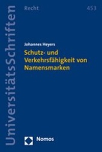 Abbildung von: Schutz- und Verkehrsfähigkeit von Namensmarken - Nomos