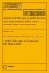 Enlarge image Cover: On the Challenges of Managing the Third Sector - Nomos