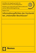 Abbildung von: Informationspflichten des Vorstands bei "Holzmüller-Beschlüssen" - Nomos