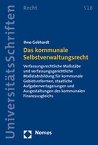 Abbildung von: Das kommunale Selbstverwaltungsrecht - Nomos