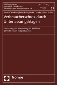 Abbildung von: Verbraucherschutz durch Unterlassungsklagen - Nomos