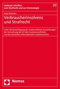 Abbildung von: Verbraucherinsolvenz und Strafrecht - Nomos
