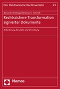 Cover: Rechtssichere Transformation signierter Dokumente - Nomos