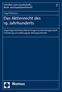 Abbildung von: Das Aktienrecht des 19. Jahrhunderts - Nomos