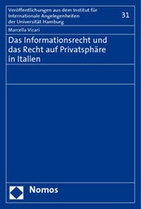 Abbildung von: Das Informationsrecht und das Recht auf Privatsphäre in Italien - Nomos