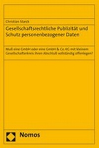 Abbildung von: Gesellschaftsrechtliche Publizität und Schutz personenbezogener Daten - Nomos