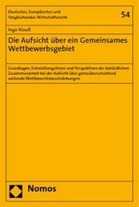Abbildung von: Die Aufsicht über ein Gemeinsames Wettbewerbsgebiet - Nomos