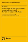Bild: Beh&ouml;rdliche Produktinformation im europ&auml;ischen und deutschen Lebensmittelrecht - Nomos