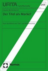 Abbildung von: Der Titel als Marke? - Nomos