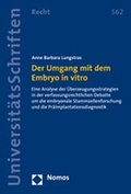 Cover: Der Umgang mit dem Embryo in vitro - Nomos
