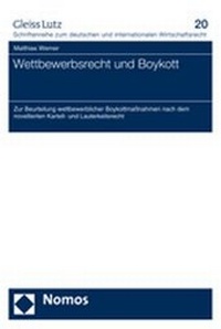 Abbildung von: Wettbewerbsrecht und Boykott - Nomos