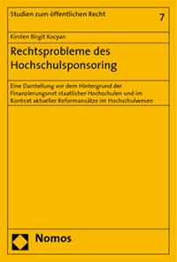 Abbildung von: Rechtsprobleme des Hochschulsponsoring - Nomos