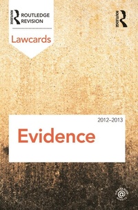 Abbildung von: Evidence Lawcards 2012-2013 - Routledge