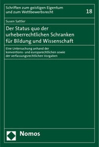 Abbildung von: Der Status quo der urheberrechtlichen Schranken für Bildung und Wissenschaft - Nomos