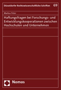Abbildung von: Haftungsfragen bei Forschungs- und Entwicklungskooperationen zwischen Hochschulen und Unternehmen - Nomos