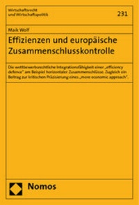 Abbildung von: Effizienzen und europäische Zusammenschlusskontrolle - Nomos