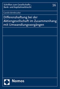 Abbildung von: Differenzhaftung bei der Aktiengesellschaft im Zusammenhang mit Umwandlungsvorgängen - Nomos