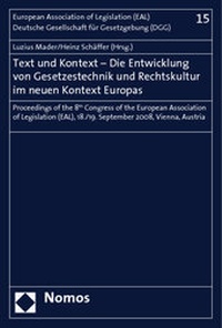 Enlarge image Cover: Text and Context - The Development of Legal Techniques and Legal Culture in the New Context of Europe - Nomos