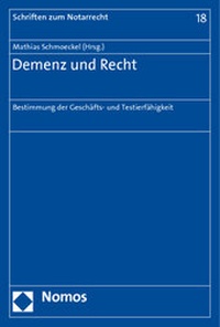 Abbildung von: Demenz und Recht - Nomos