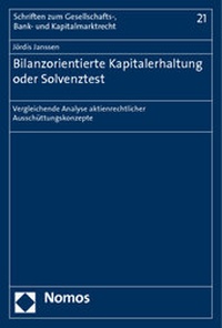 Abbildung von: Bilanzorientierte Kapitalerhaltung oder Solvenztest - Nomos