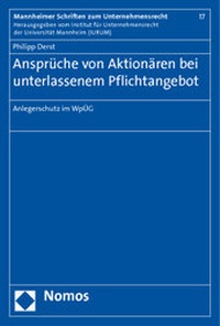 Abbildung von: Ansprüche von Aktionären bei unterlassenem Pflichtangebot - Nomos