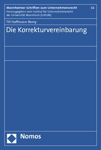 Abbildung von: Die Korrekturvereinbarung - Nomos