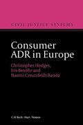 Cover: Consumer ADR in Europe - Nomos