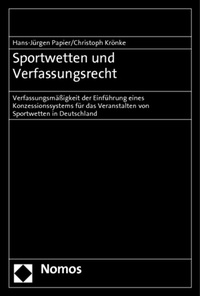 Abbildung von: Sportwetten und Verfassungsrecht - Nomos