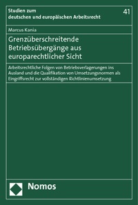 Abbildung von: Grenzüberschreitende Betriebsübergänge aus europarechtlicher Sicht - Nomos
