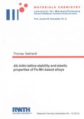 Cover: Ab initio lattice stability and elastic properties of Fe-Mn based alloys - Shaker