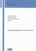 Cover: Psychologiedidaktik und Evaluation IX - Shaker