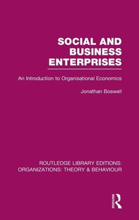 Enlarge image Cover: Social and Business Enterprises (RLE: Organizations) - Routledge