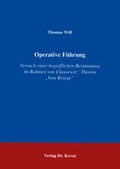 Cover: Operative F&uuml;hrung - Kovac, Dr. Verlag