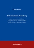 Cover: Sicherheit und Bedrohung - Kovac, Dr. Verlag