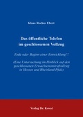 Bild: Das &ouml;ffentliche Telefon im geschlossenen Vollzug - Kovac, Dr. Verlag