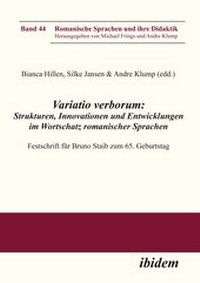 Abbildung von: Variatio verborum: Strukturen, Innovationen und Entwicklungen im Wortschatz romanischer Sprachen - ibidem