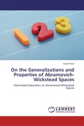 Cover: On the Generalizations and Properties of Abramovich-Wickstead Spaces - LAP Lambert Academic Publishing