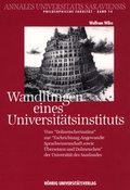 Cover: Wandlungen eines Universit&auml;tsinstituts - R&ouml;hrig Universit&auml;tsverlag