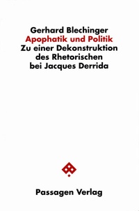 Enlarge image Cover: Apophatik und Politik - Passagen