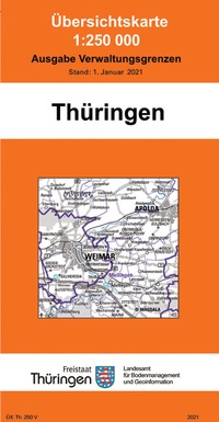 Abbildung von: Übersichtskarte Thüringen - Thüringer Landesamt für Bodenmanagement und Geoinformation