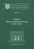 Cover: 80 Jahre Weimarer Reichsverfassung (1919-1999) - Wartburg Verlag - c/o Evangelisches Medienhaus