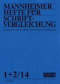 Cover: Mannheimer Hefte f&uuml;r Schriftvergleichung - Max Schmidt-R&ouml;mhild