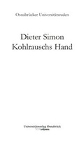 Cover: Kohlrauschs Hand - Brill Deutschland