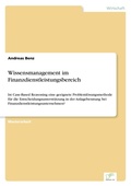 Cover: Wissensmanagement im Finanzdienstleistungsbereich - diplom.de