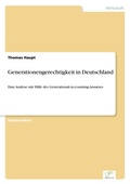 Cover: Generationengerechtigkeit in Deutschland - diplom.de